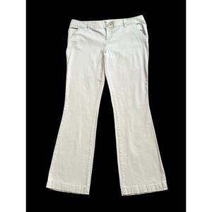 SO Womens Bootcut Chino Pants Size 15 Khaki Beige Low Rise Stretch 32" Inseam